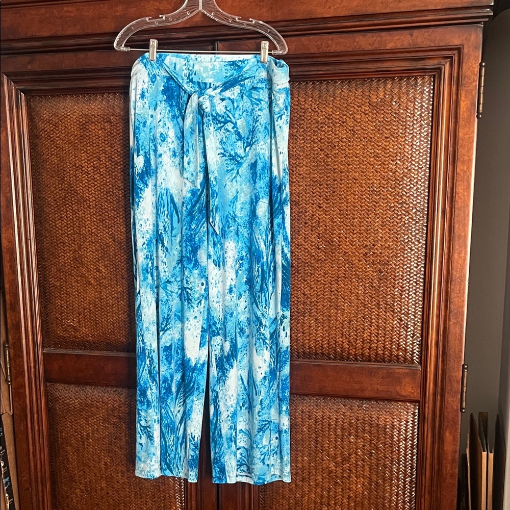 White House Black Market Ocean Blue Wide Leg Pants